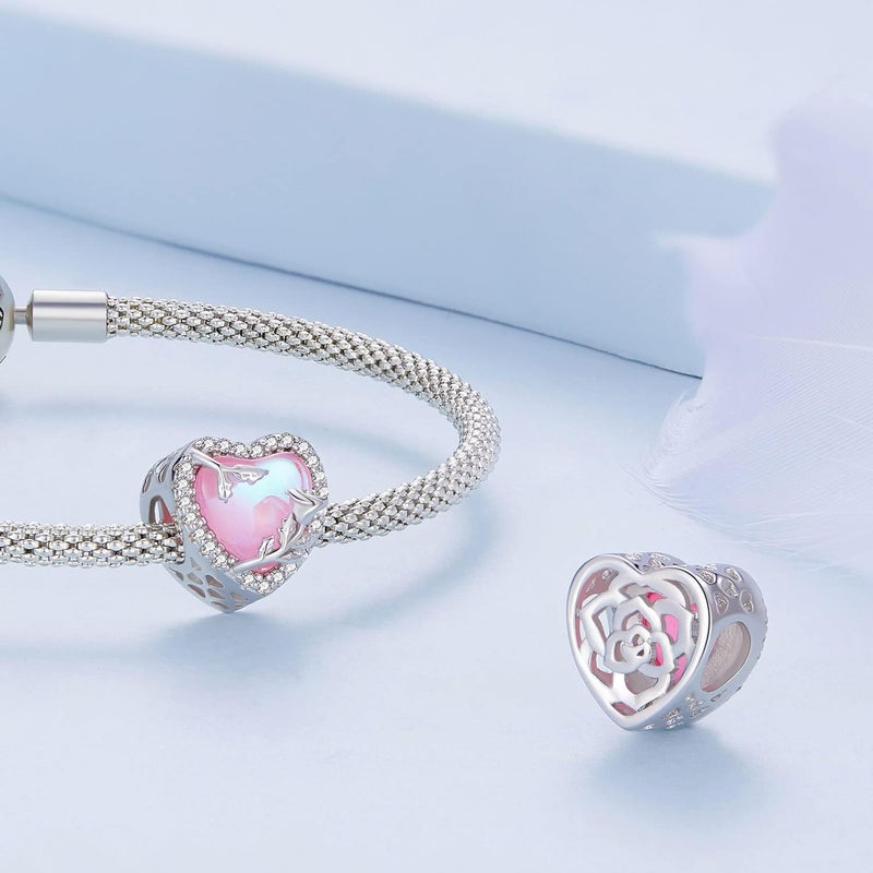 VOROCO Store Charm 925 Sterling Silver Bracelet Necklace Pendant Bead Charms Jewelry Gift for Women Mother Daughter Grandma Family Friends - Image 2